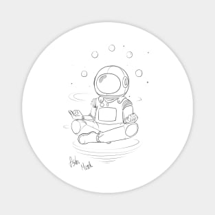 Astro Monk (White) Magnet